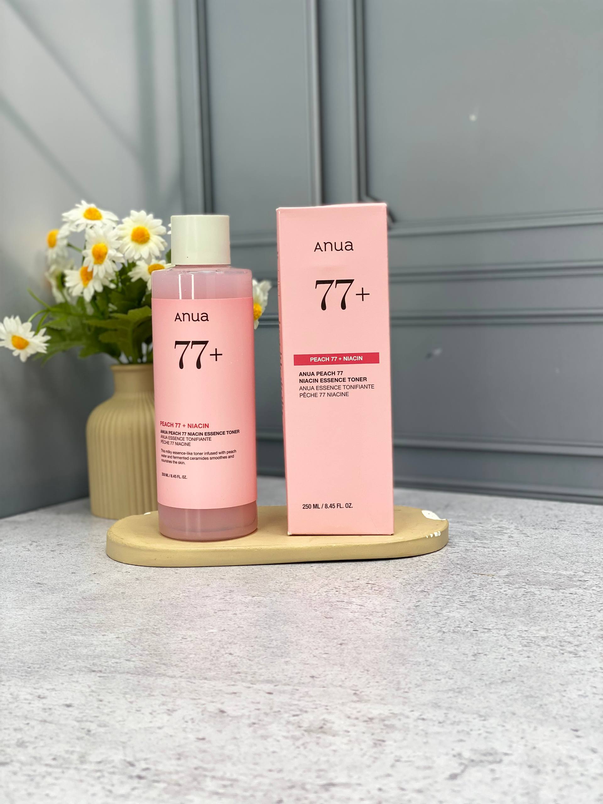تونر اسنس هلو ۷۷٪ و نیاسینامید آنوا Anua Peach 77% Niacin Essence Toner حجم ۲۵۰ میل